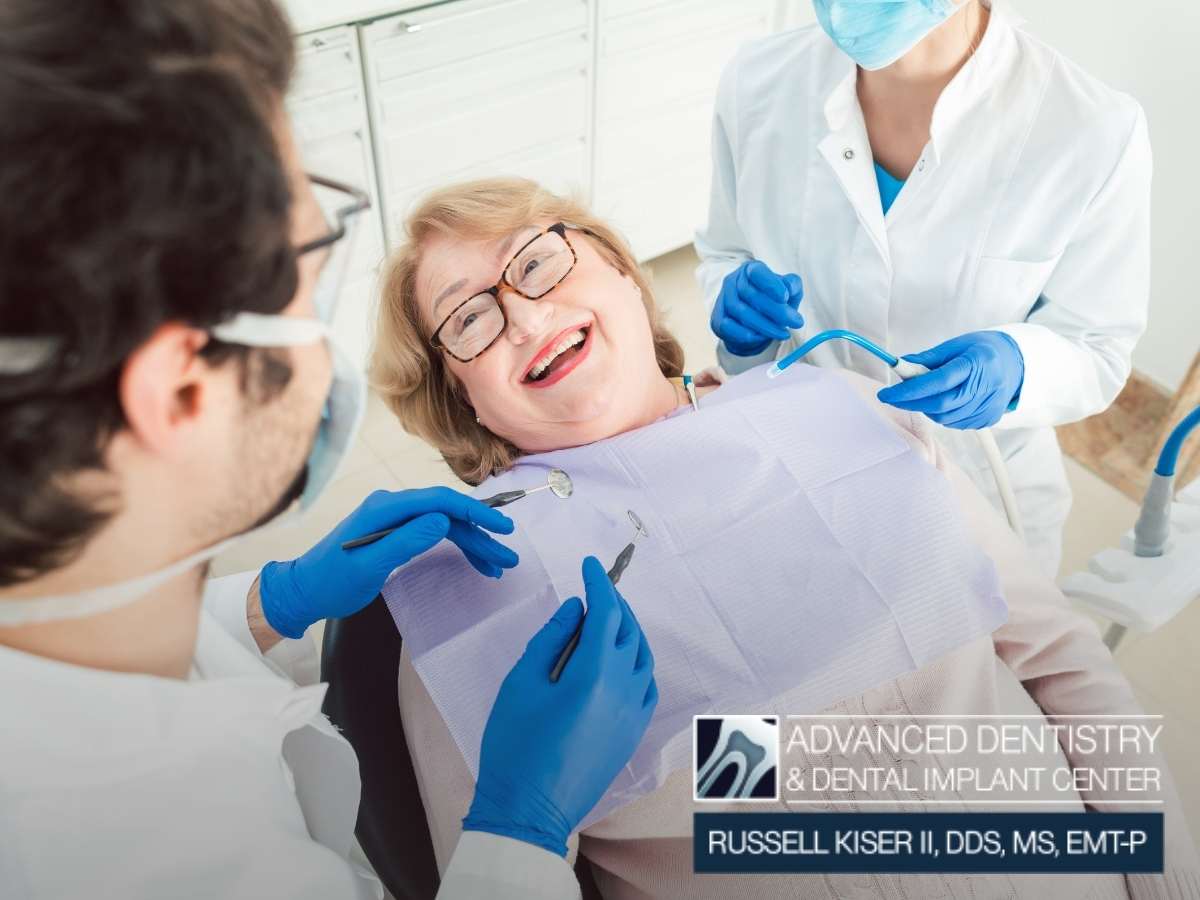 A woman having a dental implant procedure in Mansfield, OH